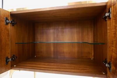 Contemporary Italian Custom Art Deco Style Royal Blue Glass Modern Cabinet Bar