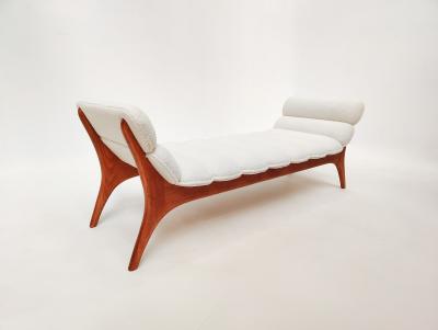 Contemporary Italian Daybed in Wood Boucle