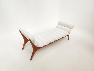 Contemporary Italian Daybed in Wood Boucle