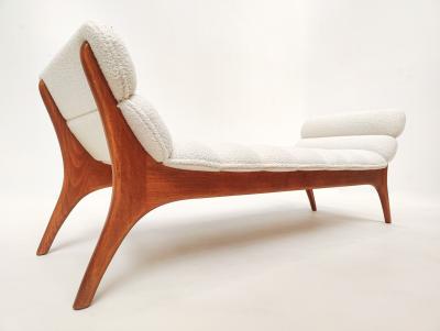 Contemporary Italian Daybed in Wood Boucle