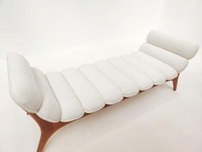 Contemporary Italian Daybed in Wood Boucle