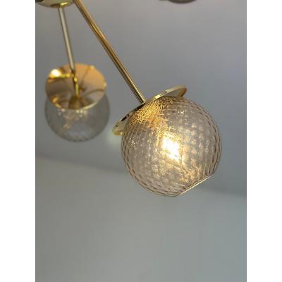 Contemporary Italian Gold Chandelier Sputnik in Style Murano Glass