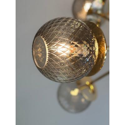 Contemporary Italian Gold Chandelier Sputnik in Style Murano Glass