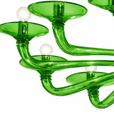 Contemporary Italian Green Murano Style Glass Chandelier
