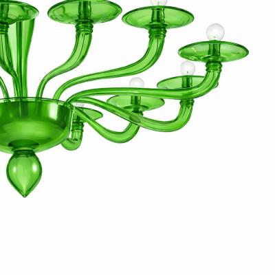 Contemporary Italian Green Murano Style Glass Chandelier