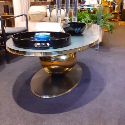 Contemporary Italian Iron and Brass Coffee Table or Center Table