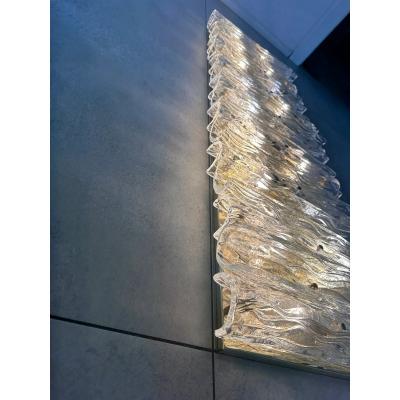 Contemporary Italian Luxury Brass Wall Sconce Murano Glass or Flush Mount