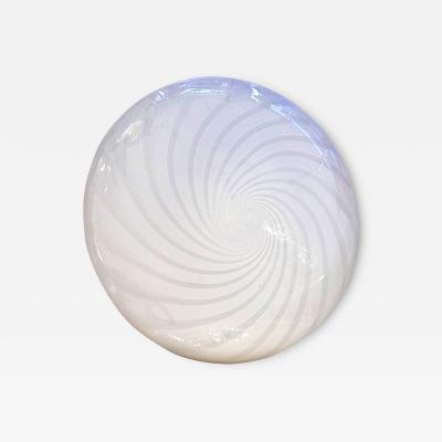 Contemporary Italian Milky White Swirls Murano Glass Flush Mount or Wall Sconce