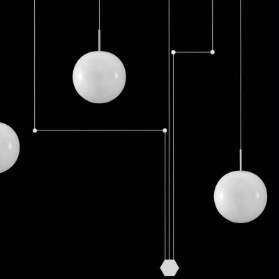 Contemporary Italian Modern Minimalist White Lacquer Glass Balloon Table Lamp