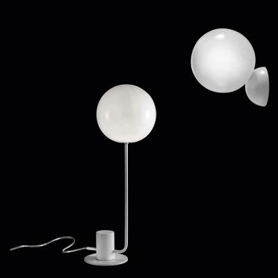 Contemporary Italian Modern Minimalist White Lacquer Glass Balloon Table Lamp