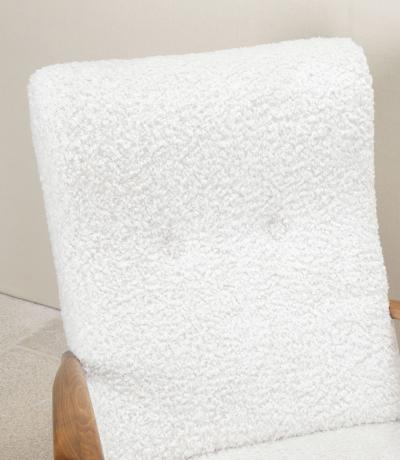 Contemporary Italian Paulo Buffa Style White Bouclet Armchairs