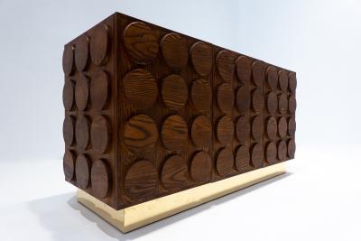 Contemporary Italian Sideboard in Wood and Brass