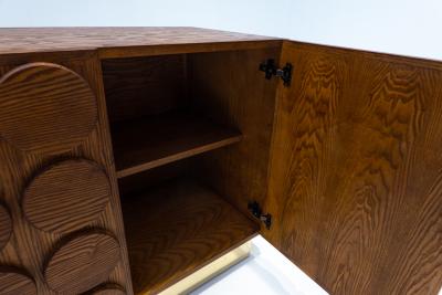 Contemporary Italian Sideboard in Wood and Brass
