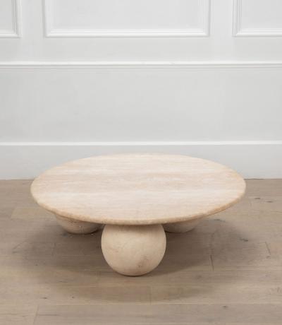 Contemporary Italian Travertine Coffee Table