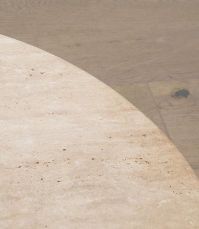 Contemporary Italian Travertine Coffee Table