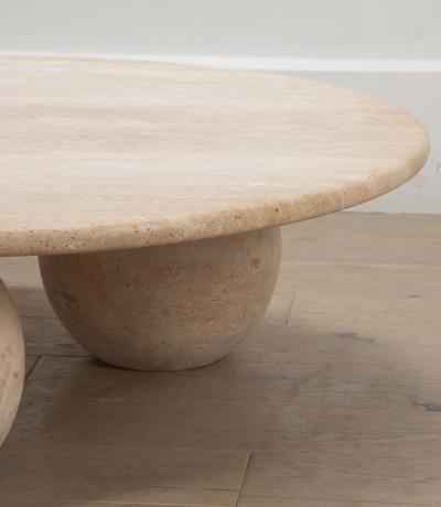 Contemporary Italian Travertine Coffee Table