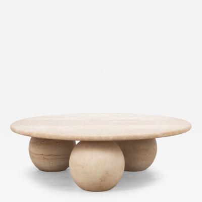 Contemporary Italian Travertine Coffee Table