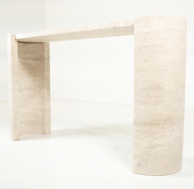 Contemporary Italian Travertine Console