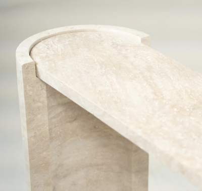 Contemporary Italian Travertine Console