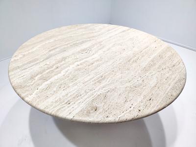 Contemporary Italian Travertine Dining Table in Beige