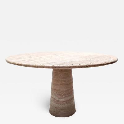 Contemporary Italian Travertine Dining Table in Beige