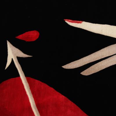 Contemporary Jordi Labanda Black Hand Knotted Wool And Silk Rug Spain 2005