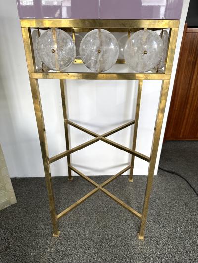 Contemporary Lacquered Brass Starfish and Rock Crystal Cabinet Italy