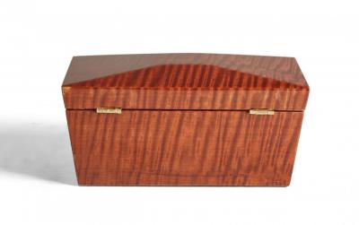 Contemporary Lacquered Tiger Maple Rectangular Decorative Box