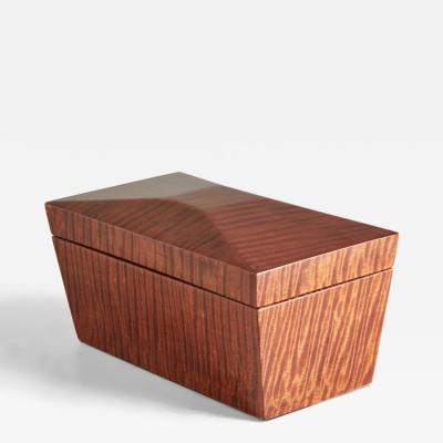 Contemporary Lacquered Tiger Maple Rectangular Decorative Box