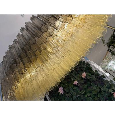 Contemporary Large Murano Glass Chandelier in Gold