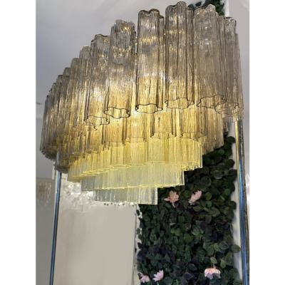 Contemporary Large Murano Glass Chandelier in Gold