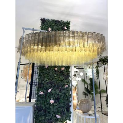 Contemporary Large Murano Glass Chandelier in Gold