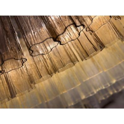 Contemporary Large Murano Glass Chandelier in Gold