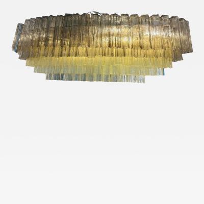 Contemporary Large Murano Glass Chandelier in Gold