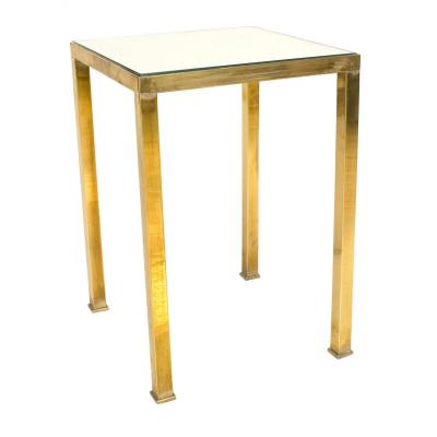 Contemporary Low Brass Mirror Table
