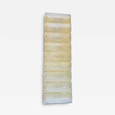 Contemporary Luxury Brass Wall Sconce in Diamanted Murano Glass and Flush Mount