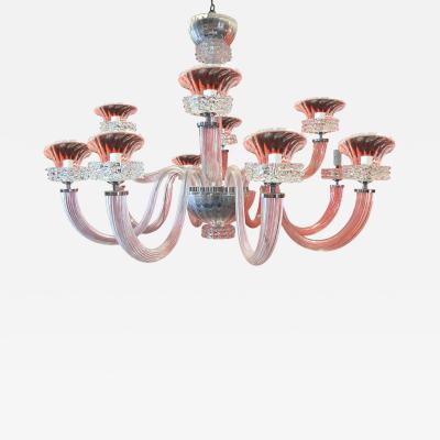 Contemporary Luxury Clear Rostrato Murano Glass Chandelier