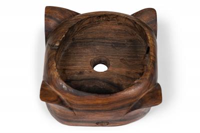 Contemporary Makonde Style Hand Carved Wooden Sculpture on a Base