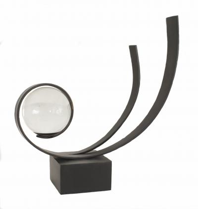 Contemporary Metal and Glass Sphere Sculpture