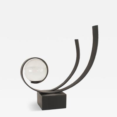 Contemporary Metal and Glass Sphere Sculpture