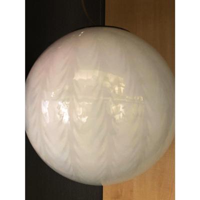 Contemporary Milky White Spider Sphere Table Lamp in Murano Glass