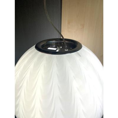 Contemporary Milky White Spider Sphere Table Lamp in Murano Glass