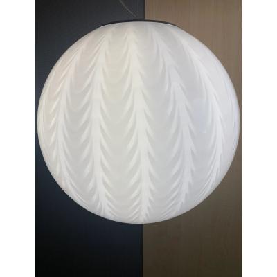 Contemporary Milky White Spider Sphere Table Lamp in Murano Glass
