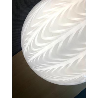 Contemporary Milky White Spider Sphere Table Lamp in Murano Glass