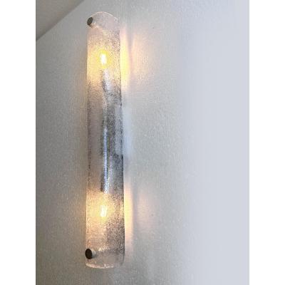 Contemporary Modern Clear Graniglia Canalina Murano Glass Wall Sconce