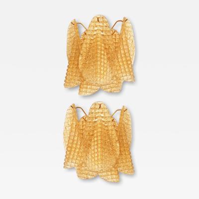 Contemporary Modern Gold Granigli Rondini Murano Wall sconces Set of 2