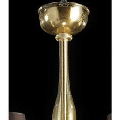 Contemporary Modern Gold Murano Glass Chandelier