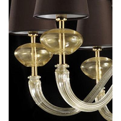 Contemporary Modern Gold Murano Glass Chandelier