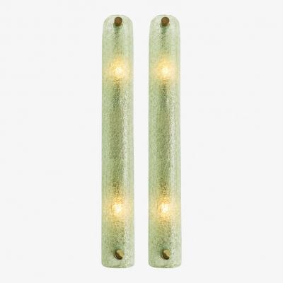 Contemporary Modern Green Graniglia Canalina Murano Glass Wall Sconce Set of 2
