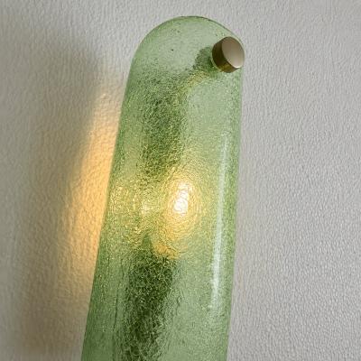 Contemporary Modern Green Graniglia Canalina Murano Glass Wall Sconce Set of 2